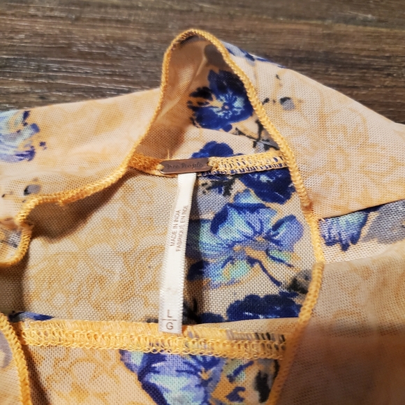 Free People L Floral Mesh Longsleeve - Picture 3 of 3